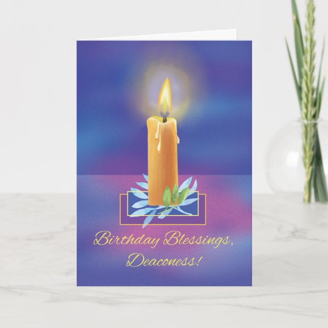 Deaconess Birthday Blessings with Shining Lighted  Card (Front)