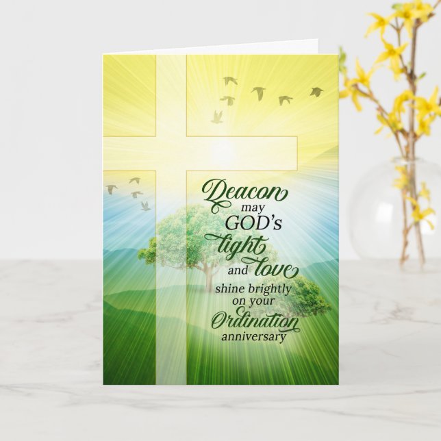 Deacon's Ordination Anniversary Sunlit Meadow Card (Yellow Flower)