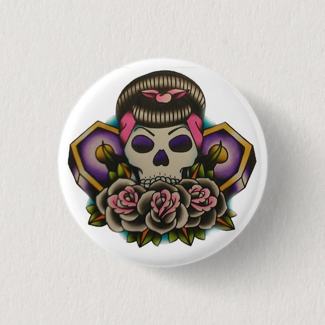 dead beauty 1 inch round button (Front)