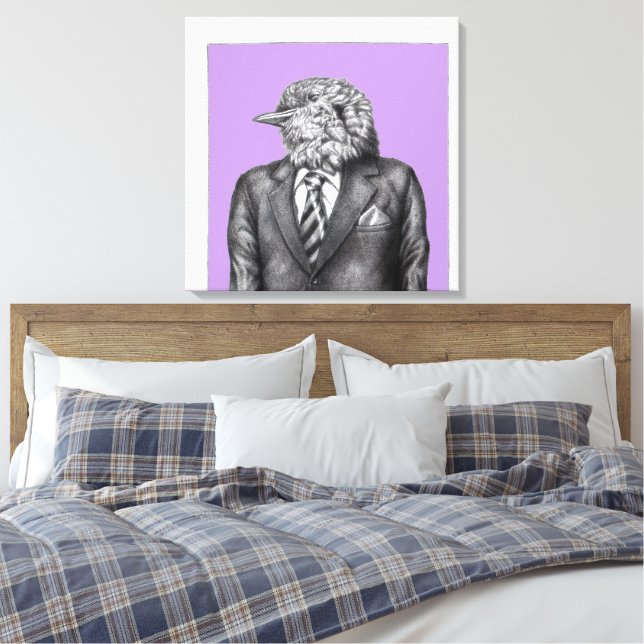 Dead Bird in Black Suits (Sumire) Canvas Print (Insitu(Bedroom))
