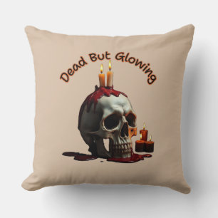 Dead But Glowing Halloween Throw Pillow