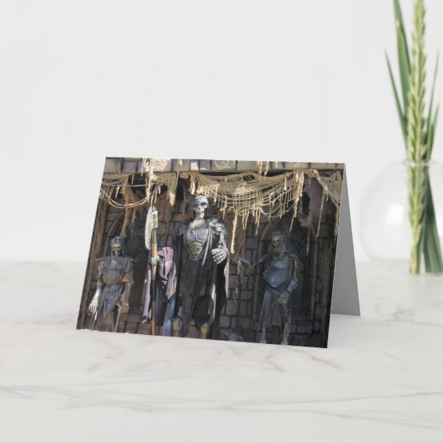 Dead Castle Guards Halloween Greeting Card (Front)