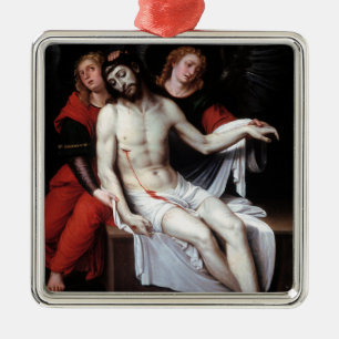Dead Christ Supported by Two Angels (Ribalta) Metal Ornament