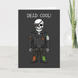 Dead Cool Skeleton Biker   Halloween Card