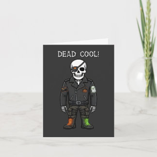 Dead Cool Skeleton Biker | Halloween Holiday Card