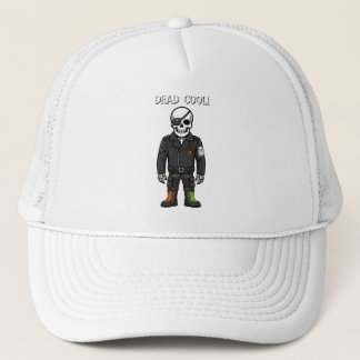 Dead Cool Skeleton Biker | Halloween Trucker Hat