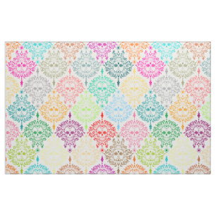 Dead Damask - Chic Sugar Skull Damask Pattern Fabric