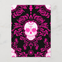 Dead Damask - Chic Sugar Skull Postcard