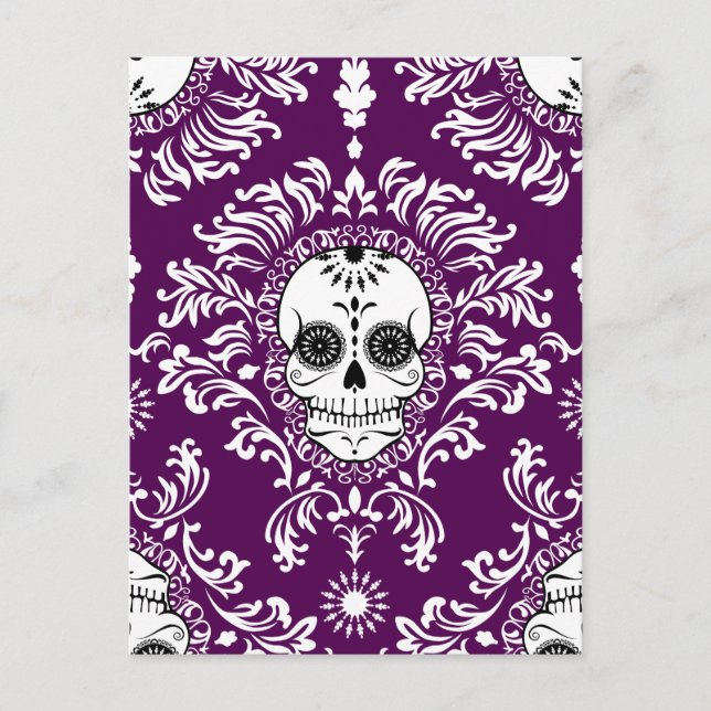 Dead Damask - Chic Sugar Skull Postcard (Front)