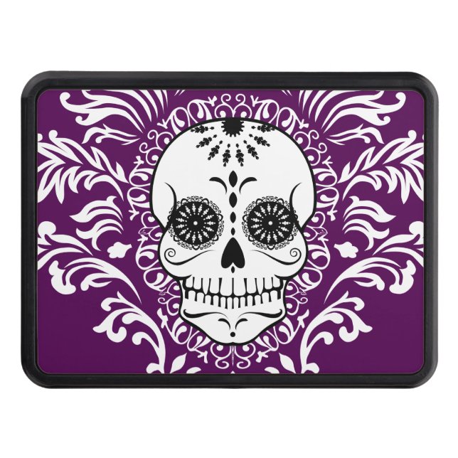 Dead Damask - Chic Sugar Skull Trailer Hitch Trailer Hitch Cover (Front)