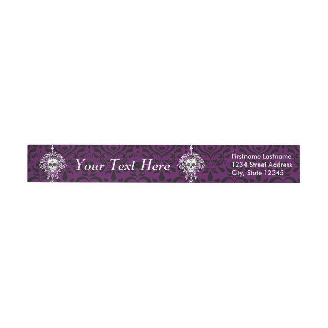 Dead Damask - Chic Sugar Skulls Custom Wrap Around Label (Individual)