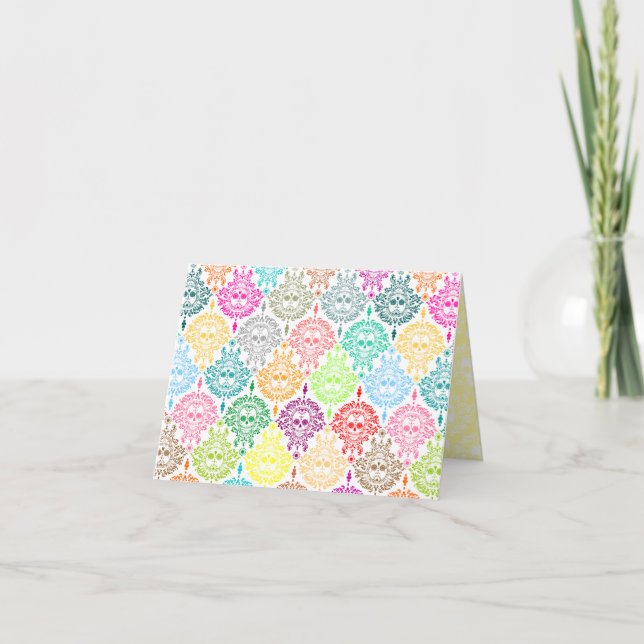 Dead Damask - Chic Sugar Skulls Note Card (Front)