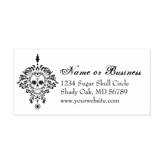 Dead Damask Custom Address Self Inking Stamp (Design)