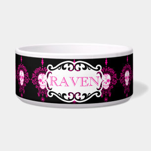 Dead Damask - Custom Name Dog Bowl