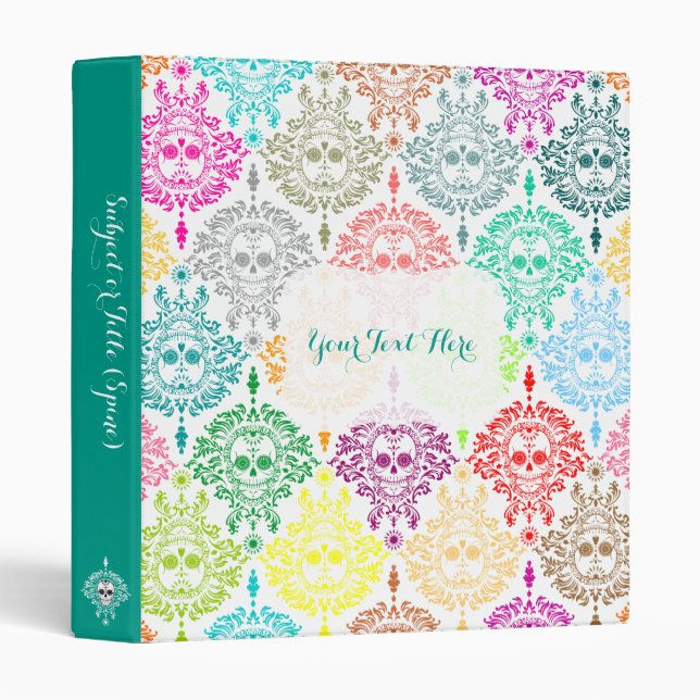 Dead Damask - Custom Sugar Skull Binder (Front/Spine)