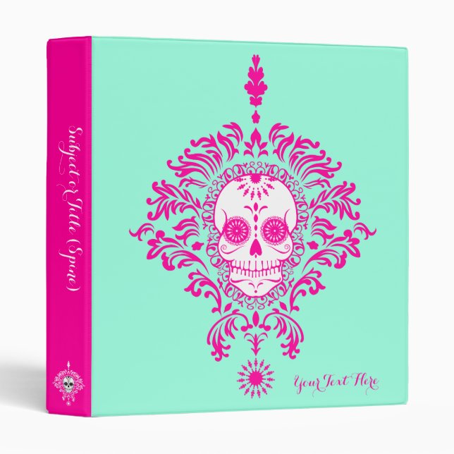 Dead Damask - Custom Sugar Skull Binder (Front/Spine)