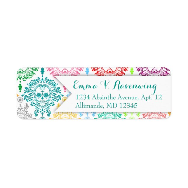 Dead Damask - Custom Sugar Skull Return Address (Front)