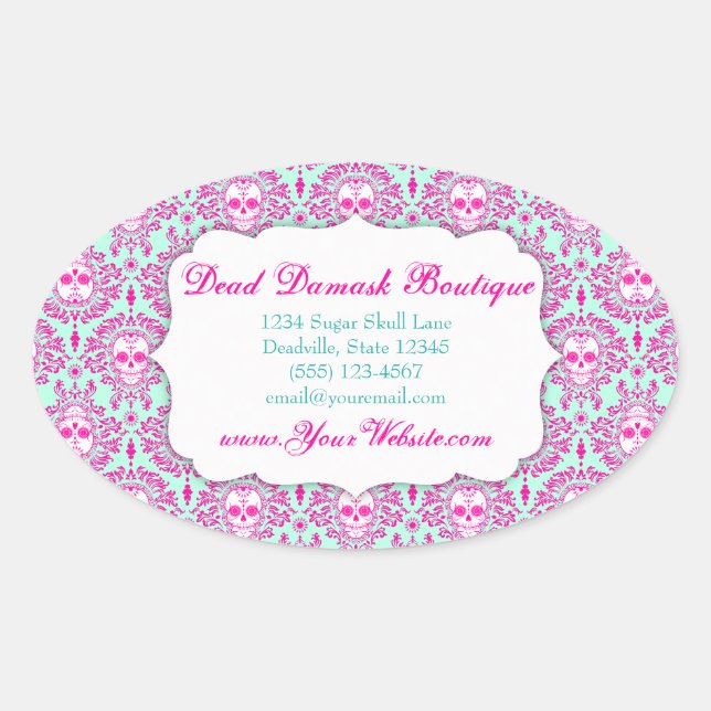 Dead Damask - Custom Sugar Skulls Label Sticker (Front)