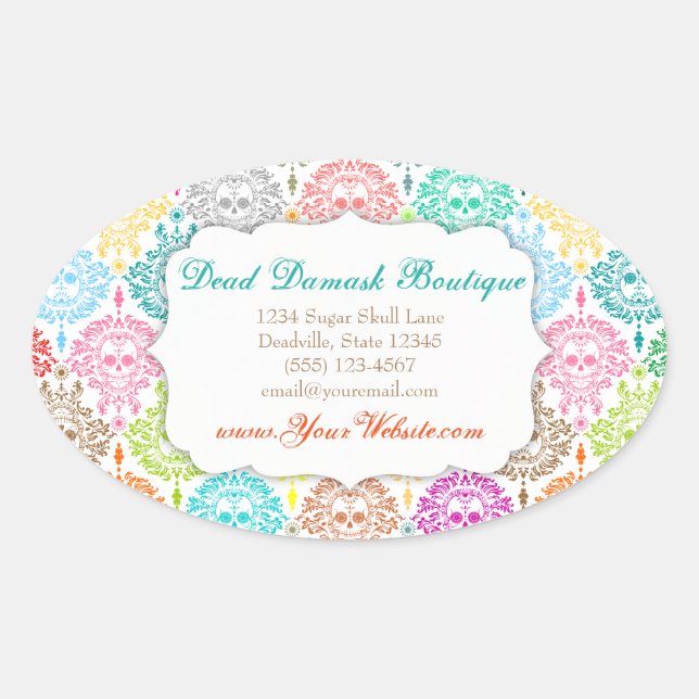 Dead Damask - Custom Sugar Skulls Label Sticker (Front)