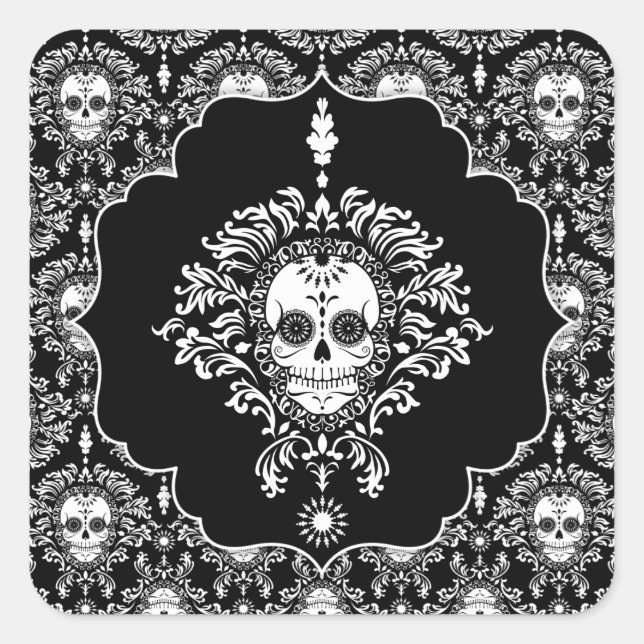 Dead Damask - Framed Sugar Skull Stickers (Front)