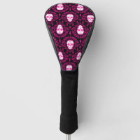 Dead Damask Hot Pink Sugar Skulls Golf Cover