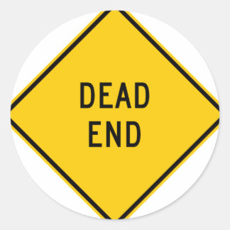 Dead End Highway Sign Classic Round Sticker