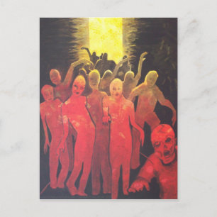 Dead End Zombie Hoard dark horror Art Postcard