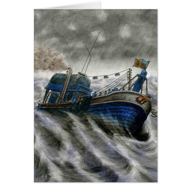 Dead Eye Card with Boat in Colour, Vannak Prum (Front)