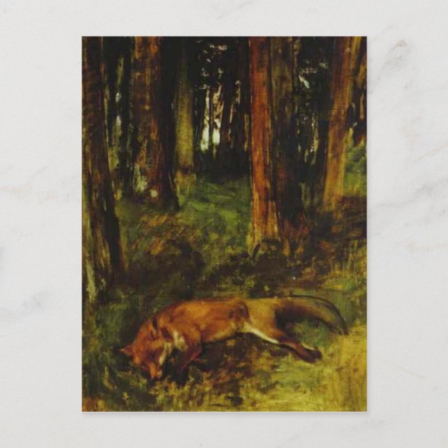 Dead fox lying in the Undergrowth by Edgar Degas Postcard (Front)