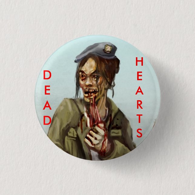 Dead Hearts Novels Zombie Girl 1 Inch Round Button (Front)