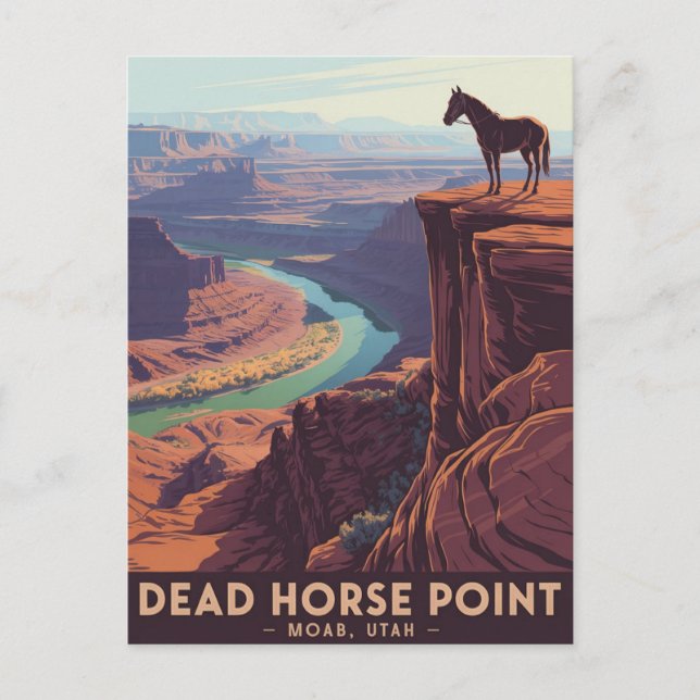 Dead Horse Point Vintage Travel Poster Postcard (Front)