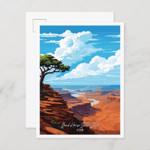 Dead Horse State Park Vintage Travel Illustration Postcard