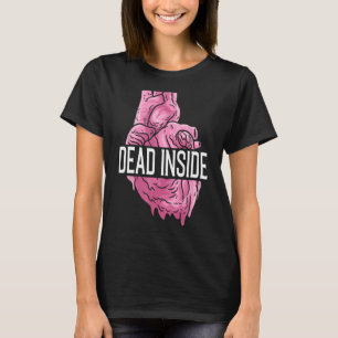 Dead Inside Anatomical Human Heart Emo Broken Card T-Shirt