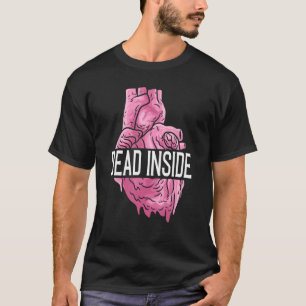 Dead Inside Anatomical Human Heart Emo Broken Card T-Shirt