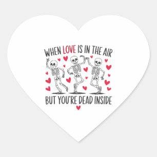 dead inside anti valentine skeleton love air heart sticker