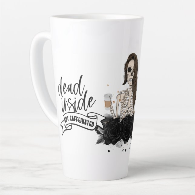 Dead Inside But Caffeinated Latte Mug (Left Angle)