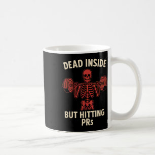 Dead Inside But Hitting Prs – Funny Skeleton Gym L Coffee Mug