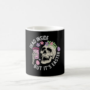 Dead Inside But It's Easter Skull Coffee Eggs Mug