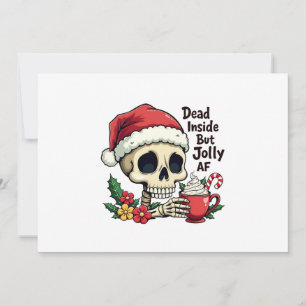 Dead Inside but Jolly AF Hot Cacoa Latte Xmas Skul Save The Date