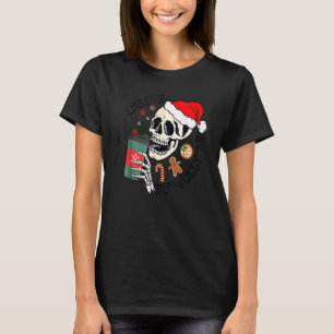 Dead Inside But Jolly AF Skeleton Santa Hat Chris T-Shirt