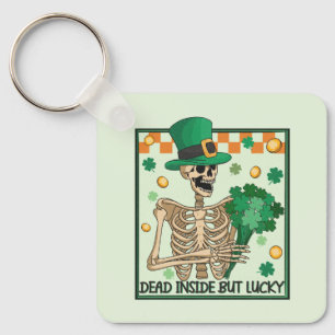 Dead Inside But Lucky St Patricks Keychain