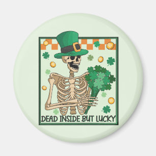 Dead Inside But Lucky St Patricks Magnet