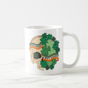 Dead Inside But Lucky - Sugar Skull and Clover Coffee Mug