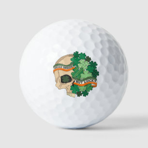 Dead Inside But Lucky - Sugar Skull and Clover Golf Balls