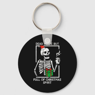Dead Inside Full Christmas Srit Skeleton Xmas Wome Keychain