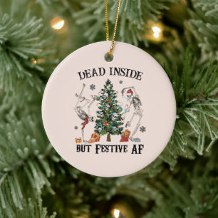 Dead Inside   Funny Christmas Ceramic Ornament