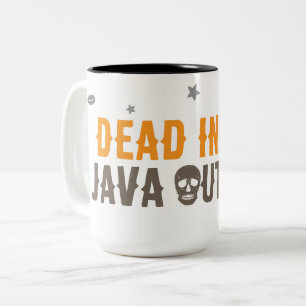Dead Inside Java Outside – Minimalist Coffee Skull Two-Tone Coffee Mug