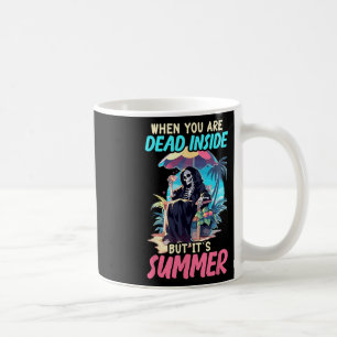 Dead Inside Sarcastic Gothic Skeleton Halloween Coffee Mug