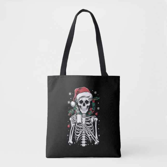 Dead Inside Skeleton Christmas Coffee Lover Gift  Tote Bag (Front)