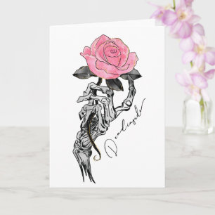 Dead Inside Skeleton Rose  Card